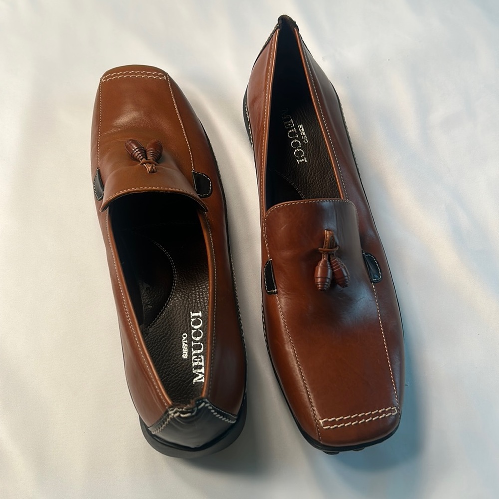 MEUCCI From Italy loafer on top rubber on the bottom black size 12 wide
